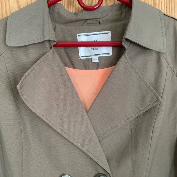 Votre Nom trench coat, quality, lined, belted, pockets, tan, double breasted, XL - Picture 4 of 15